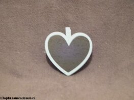 Hartvormig krijtbordje blauw